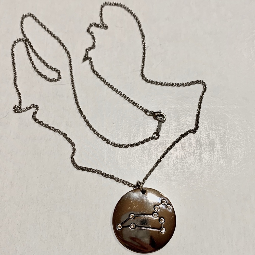 Leo double-sided astrology silver necklace